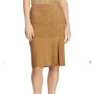 Ralph Lauren suede leather beautiful skirt. New